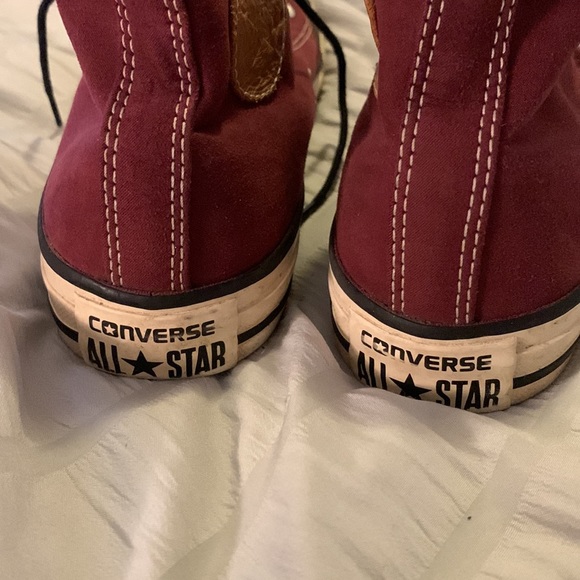 converse all star suede burgundy high top sneaker shoe size 6 womens - Picture 5 of 6